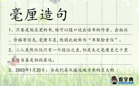 毫厘造句