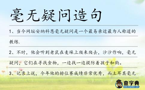 毫無疑問造句