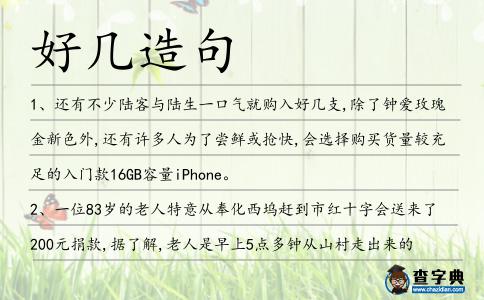 好幾造句