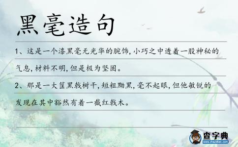 黑毫造句