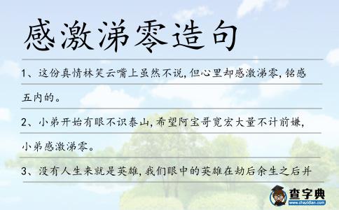 感激涕零造句