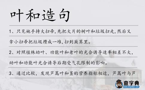 葉和造句