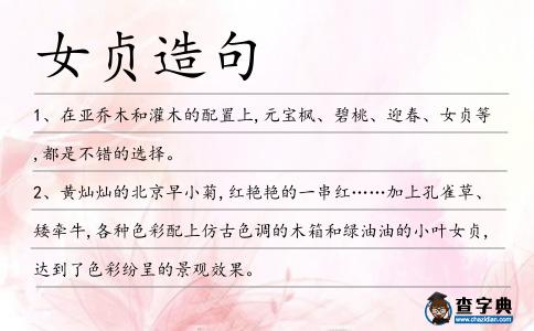 女貞造句