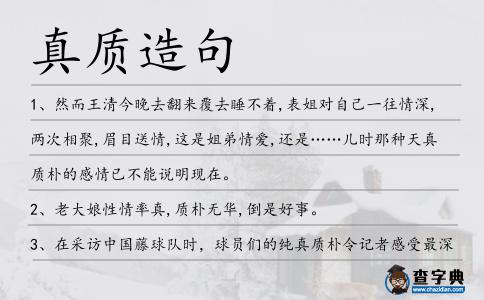 真質(zhì)造句