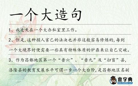 一個(gè)大造句