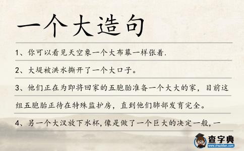 一個大造句