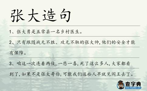 張大造句