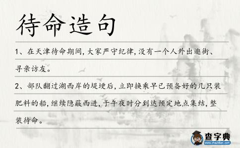 待命造句