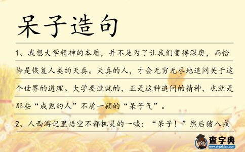 呆子造句