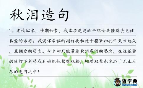 秋淚造句