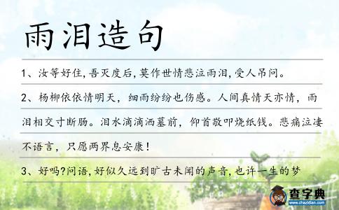 雨淚造句