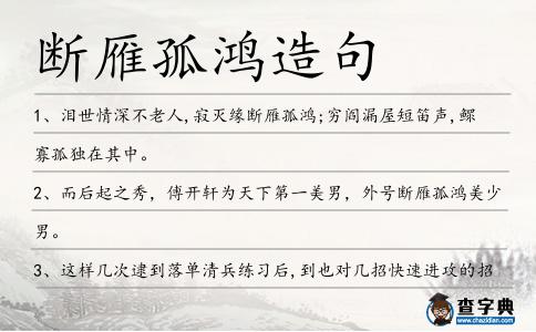 斷雁孤鴻造句