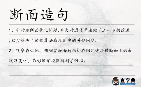 斷面造句
