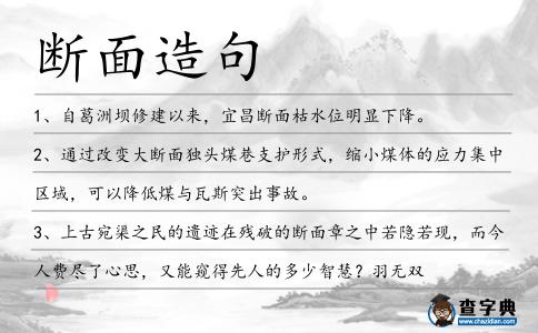 斷面造句