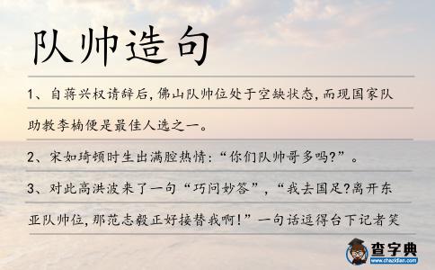 隊帥造句