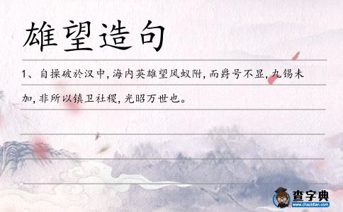 雄望造句