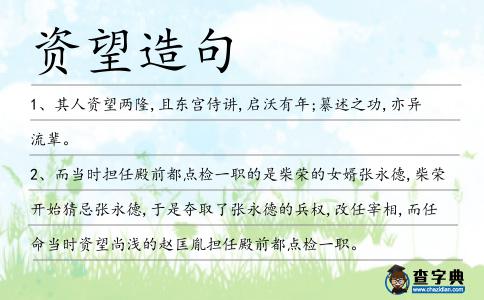 資望造句