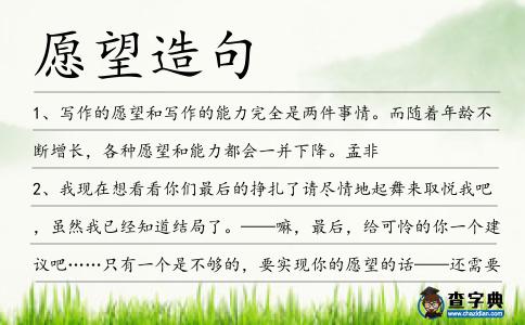 愿望造句
