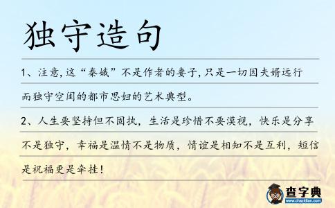 獨守造句