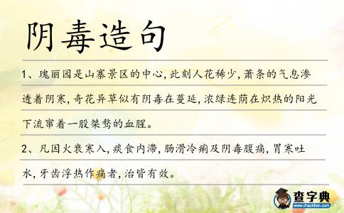 陰毒造句