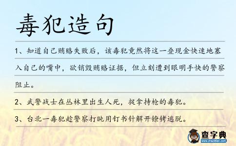 毒犯造句
