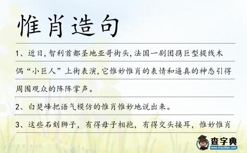 惟肖造句