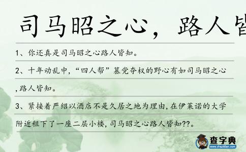 司馬昭之心,路人皆知造句