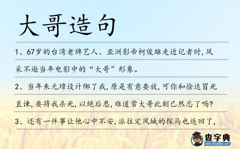 大哥造句