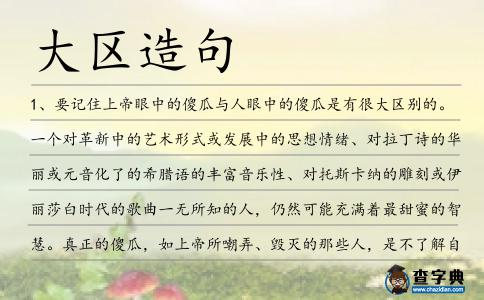 大區(qū)造句