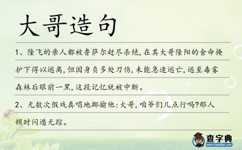 大哥造句