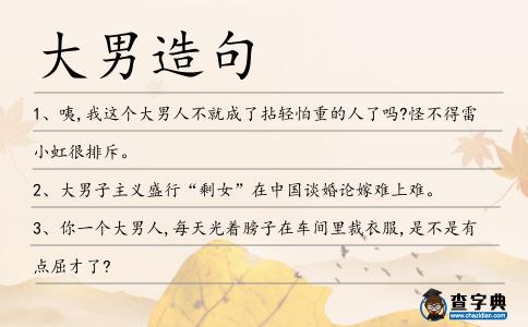 大男造句
