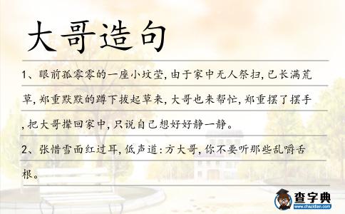 大哥造句