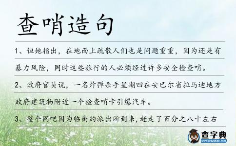 查哨造句