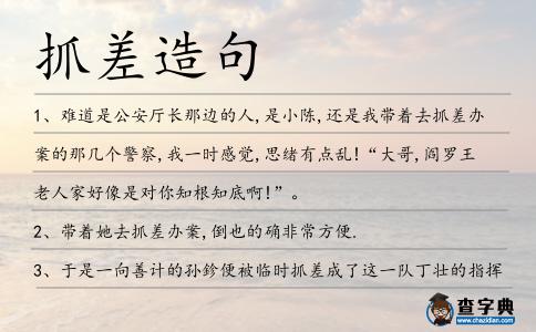 抓差造句