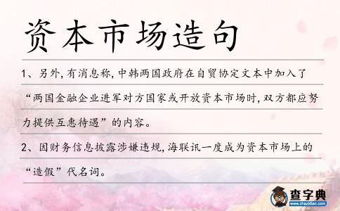 資本市場造句