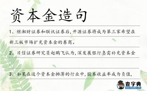 資本金造句