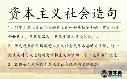 資本主義社會造句