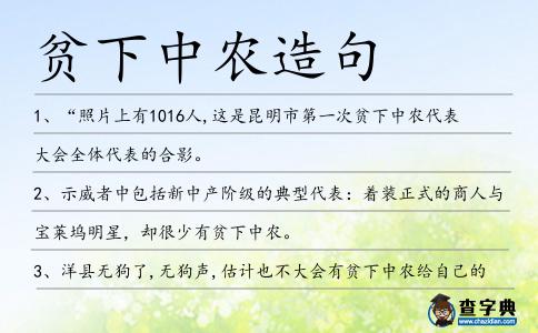 貧下中農造句
