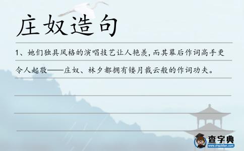 莊奴造句
