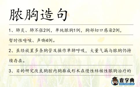 膿胸造句