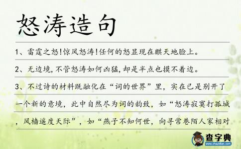 怒濤造句