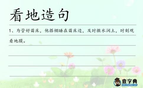 看地造句