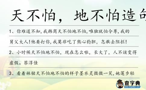 天不怕,地不怕造句