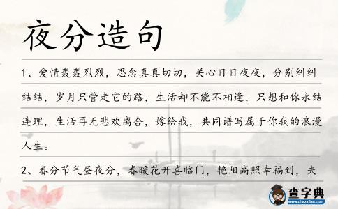 夜分造句