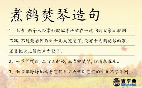 煮鶴焚琴造句