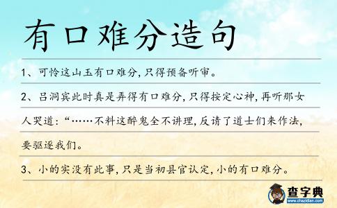 有口難分造句