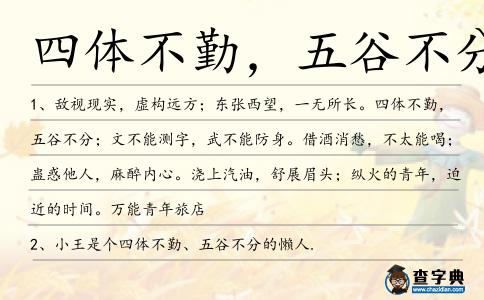 四體不勤，五谷不分造句