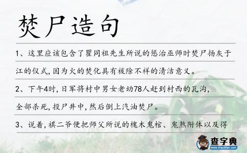 焚尸造句