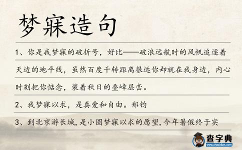 夢寐造句