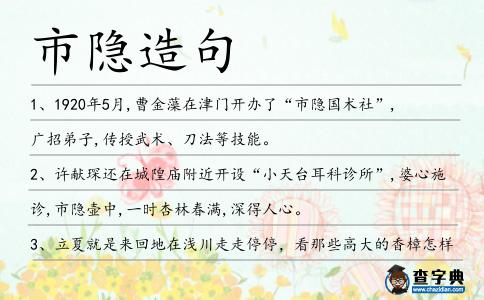 市隱造句